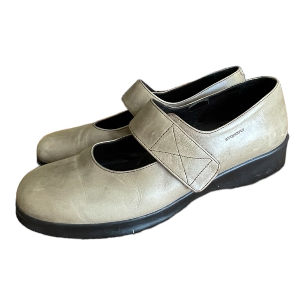 Stonefly Women’s Beige Tan Leather Shoes Mary Jane Comfort Size 40 Strap 9